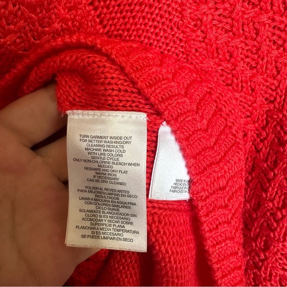 Jones new york Coral Red Cozy Chunky Sweater Large - Picture 4 of 6